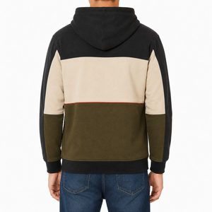 Custom American Streetwear Color Block <b>Hoodie</b> Heavyweight Fleece Pullover for <b>Men</b> OEM Private Label Manufacturer Wholesale - Product Image 2
