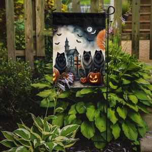 Drapeau de jardin multicolore Keeshond Spooky Halloween Artistique Patio & Yard Bannière décorative de boîte aux lettres pour parterres de fleurs - Product Image 2