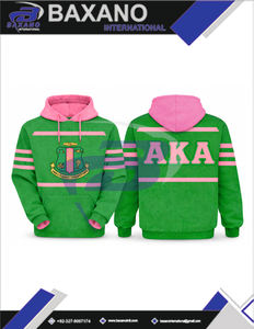 Alfa |   Kapa |   Vestido con Capucha Oversize Sólido Alpha AKA Sorority - Tallas Grandes, Transpirable, Antiarrugas, Estilo Urbano, Otoño - Product Image 6