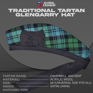 Gorro Clásico de Tartán Glengarry, Accesorio Perfecto para Vestido Completo de Kilt Highland y Ocasiones Formales - Product Image 3