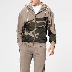 Men's <b>Camouflage</b> Hooded <b>Tracksuit</b> Full Zip Solid Color Breathable Casual Wear With Side Pockets Regular Fit Autumn Style - Product Image 4