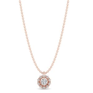 Collier avec pendentif en moissanite REYES personnalisé en or rose 14K 18K, élégant, taille ronde brillante, 0,73 carat - Product Image 1