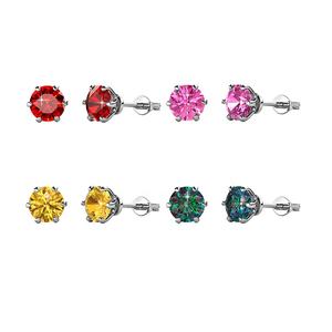 Boucles d'oreilles clous solitaires en argent sterling 925 avec pierre précieuse de couleur tendance, moissanite, diamant, rose, pour femmes, bijoux Destiny - Product Image 1