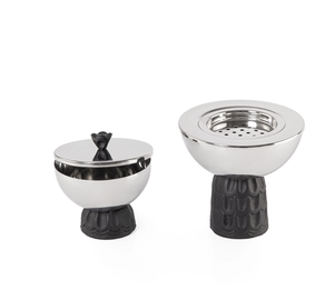 Ensemble brûleur d'encens moderne en métal gris avec plateau en acier inoxydable, pince à charbon, couvercle, pot à bakhoor, encensoir à oud – Idéal pour cadeau et décoration intérieure - Product Image 3