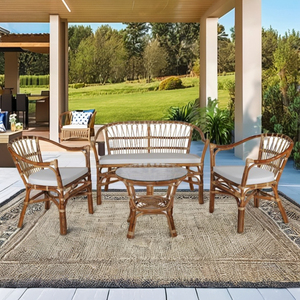 Fladeo เก้าอี้หวายสำหรับห้องนั่งเล่นเฟอร์นิเจอร์คลาสสิกทำด้วยมือชุดโต๊ะกาแฟทำจากไม้ทนทานดีไซน์แบบแยกส่วนขายดี - Product Image 2