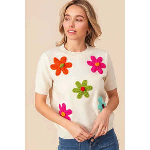 BiBi-Suéter con Parches de Flores para Mujer - Product Image 1