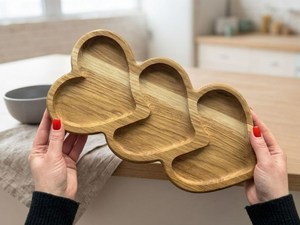 Heart Shaped Oak Commercial Grade Eco-Friendly Rustic Wooden <b>Snack</b> <b>Tray</b> Charcuterie Board Serving Platter Catering Utility <b>Tray</b> - Product Image 5