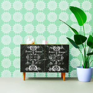 Grand <span class=keywords><strong>pochoir</strong></span> Mandala Vintage, modèles d'écriture, réutilisable, bordure de plumes, pochoirs de meubles, 8 pièces - Product Image 6