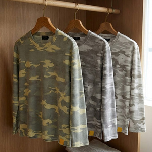 Men's Camouflage <b>Raglan</b> Sleeve <b>T</b>-<b>Shirt</b> O-Neck Oversized Casual 100% Cotton Knitted Regular Fit Streetwear <b>T</b> <b>Shirt</b> - Product Image 4