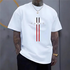 T-shirt décontracté surdimensionné pour homme, col rond, manches courtes, 100% coton, 200 g/m², impression personnalisée, écologique, respirant, séchage rapide - Product Image 1