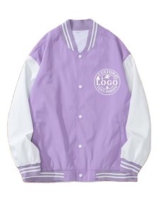 Customizable Casual Winter Baseball Jacket Striped/Solid Front Add Your Team/Couple/Fan Group Quick Dry Windproof <b>Fleece</b> - Product Image 3