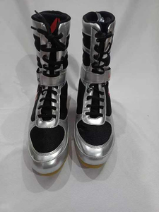Zapatillas de Boxeo Transpirables de Malla con Cordones, Negras y Plateadas, de Caña Alta, para Entrenamiento, con Precio Económico y Servicio OEM ODM - Product Image 5
