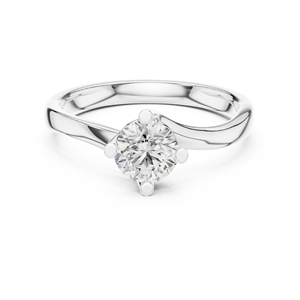 Anillo de compromiso de plata de ley 925 con moissanita de corte redondo al por mayor, fabricante y proveedor OEM ODM de joyería - Product Image 1