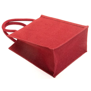<b>Large</b> Capacity Jute Lunch Grocery Tote Cotton Handles Structured <b>Box</b> Design Daily Carry Bulk Supply Eco Friendly Durable Bag - Product Image 2