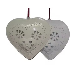 Luxury Hanging Heart <b>Tree</b> <b>Ornament</b> Metal Accent for Winter Holiday Themes - Product Image 3