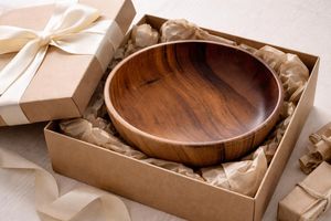 Tazón para Ensalada de Madera de Acacia Hecho a Mano, con Grano Único, Ecológico, Ondulado, Apto para Lavavajillas, Clásico, Sencillo, para Fiestas - Product Image 2