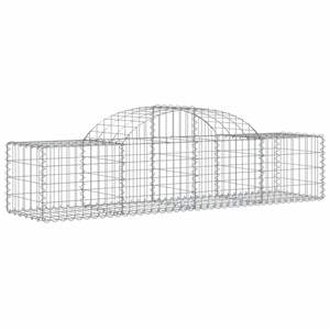 Ensemble de 4 grands paniers gabions durables en fer galvanisé argenté, ornements de jardin - Product Image 3
