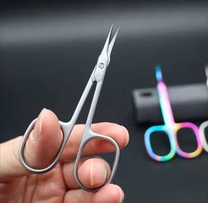 Stainless Steel <b>Cuticle</b> <b>Scissors</b> Curved Blade Sharp Tip Round Handle Beauty Tools for Manicure Adult Use Durable Design - Product Image 2