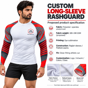Long Sleeve Compression Rash Guard <b>for</b> Men <b>Women</b> Designed <b>for</b> Jiu Jitsu Rolling Gym Training Custom Buyers BJJ UPF50+ Breathable - Product Image 6