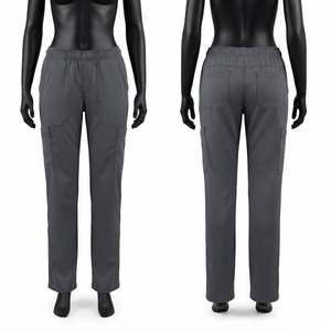 Pantalones de Trabajo Unisex de Tela Premium de 200 GSM, Color Gris Oscuro, Cintura Elástica, Múltiples Bolsillos, Logotipo Personalizado - Product Image 1