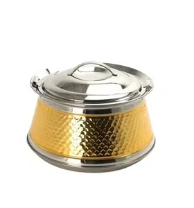 Designer Metal Hot Pot Insulated Casserole Stainless Steel <b>Food</b> Warmer Serving Bowl with Lid for Kitchen Dining Premium Quality - Product Image 4