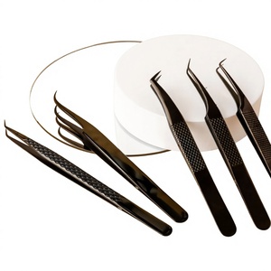 Expert 2026 Best Lightweight Metal Angled Tweezers for Eyelash Extensions Classic Volume Lashes Sustainable - Product Image 1