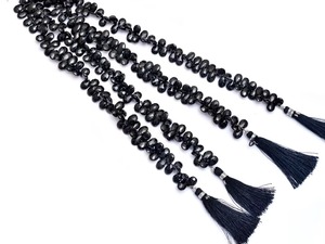 Perles de spinelle noire naturelle facettées en forme de poire, 6 mm, 9 mm, perles de pierres précieuses en spinelle noire pour la fabrication de bijoux, prix de gros, vente en gros - Product Image 6
