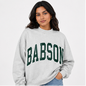 Sudadera Babson Oversized de Cuello Redondo, Manga Regular, Unisex, Estilo Casual, Color Negro con Estampado de Letras Verdes, Felpa Francesa de Algodón - Product Image 4