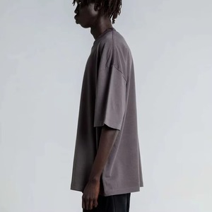 Customized Men's Oversized Short Sleeve O-Neck Casual Solid Color Cotton T-<b>Shirt</b> Blank Custom Logo Color Options OEM Service - Product Image 4