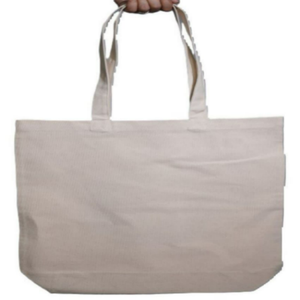 Sac fourre-tout en coton biologique 100% personnalisé avec logo imprimé en sérigraphie, écologique, recyclable, pour les courses, beige naturel, avec poignées - Product Image 1
