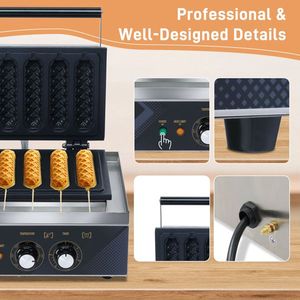 Macchina Professionale Intelligente Antiaderente 110V per Waffle Francesi, Corn Dog e Hot Dog - Product Image 6