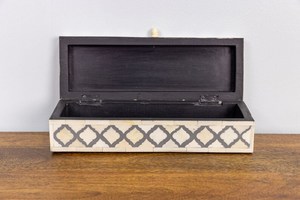 Handcrafted Natural Camel Bone Inlay <b>Box</b>: <b>Large</b> Decorative Bone & Resin Jewelry <b>Box</b> 13x4x3 Inches - Product Image 2