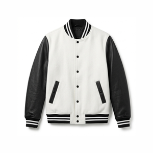 Chaquetas Varsity de Lona para Hombre de Calidad Premium, Chaquetas de Béisbol Cálidas para Invierno con Mangas de Cuero y Bordado Chenille en la Parte Delantera - Product Image 1