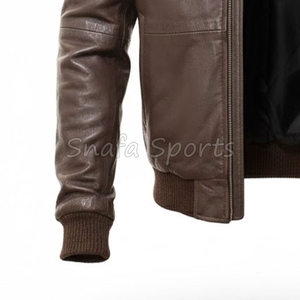 Chaqueta de Cuero para Motociclista, Estilo Casual, Ajustada, Elegante, Color Marrón, Personalizada, de Alta Calidad OEM, en Oferta, para Hombre - Product Image 4