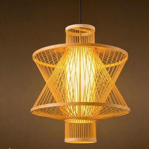 Handmade Bamboo Pendant Light Natural Woven Hanging Lamp Modern Decorative <b>Ceiling</b> Light Energy Saving Wireless Control - Product Image 3