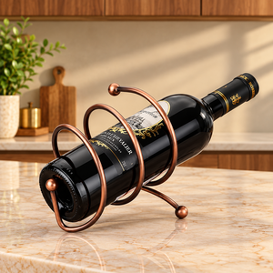 Organizador de Botellas de Vino de Hierro con Acabado Champán, con Marco de Malla Metálica y Soportes de Anillo para el Hogar, Bar, Restaurante, Bodega y Uso Comercial - Product Image 2