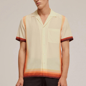 Camiseta Casual de Manga Corta para Hombre, con Degradado de Color, Corte Holgado, con Ribete en Contraste y Tejido de Tela - Product Image 2