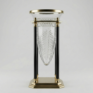 Jarrón de Cristal Decorativo para Interiores, Base de Latón Sólido, Hecho a Mano, Elegante Portaflores, Centro de Mesa para Bodas, Maceta de Cristal, Regalo - Product Image 4