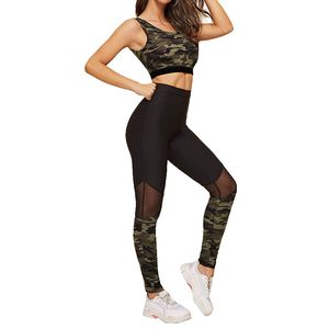 Conjunto de Yoga Más Vendido, Calidad Premium, Negro y Gris, 2 Piezas, Leggings de Yoga de Cintura Alta con Control de Abdomen, Malla Elástica en Cuatro Direcciones, Acolchados - Product Image 5