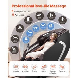 Poltrona Massaggiante 4D a Gravità Zero con Tracciato SL, Yoga Stretch, Controllo Vocale AI, Riscaldamento, Rullo per Piedi, Gambe Retrattili in Materiale PU - Product Image 2
