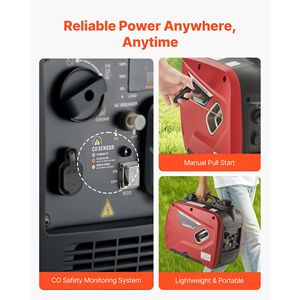 Generatore Inverter Portatile Silenzioso da 3000W di Picco per Uso Domestico, 4KW di Potenza Massima, Tensione Nominale 120V, Alimentato a Gas, Inverter Compatto - Product Image 6