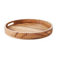 Plateau rond en bois côtelé au charme rustique