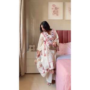 Designer Co-ord <b>Set</b> with Embroidery Sequence and Real <b>Mirror</b> Work Size XS - Product Image 2