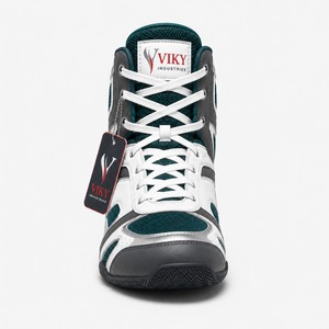 Calzado Deportivo VIKY INDUSTRIES, Zapatos de Boxeo con Cordones, Malla Transpirable, Blanco y Gris, Antideslizantes, de Cuero - Product Image 1