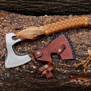 Hot Selling High Quality Industrial <b>Viking</b> <b>Axes</b> Hand Forged Engraved Handle High Carbon Steel Flat Backed Broad <b>Axe</b> Etched Blade - Product Image 3