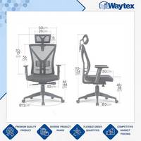 Chaise de bureau ergonomique professionnelle en maille BAKURA avec accoudoirs doux au toucher de qualité supérieure, au prix de gros