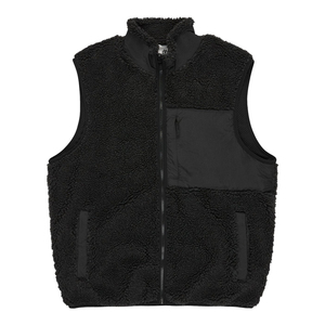 Top Quality Sherpa Fleece <b>Vests</b> <b>Black</b> Color Full Zip Up Stand Collar Casual Winter Outdoor Off Road Hiking Sherpa <b>Vests</b> For Men - Product Image 1