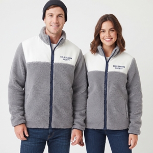 Veste polaire d'hiver à col montant et fermeture éclair, en sherpa de haute qualité, avec broderie personnalisée - Product Image 6