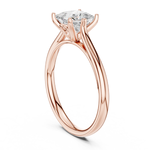 Anillo de Compromiso Solitario con Diamante Corte Princesa en Oro Rosa, Anillo Clásico de Joyería Fina para Mujer - Product Image 3