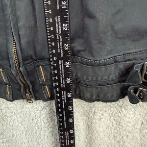 Mens Large Buckle <b>Jacket</b> Black <b>Gothic</b> Rock Buckle Details Cargo High-Neck Collar Graphic Print <b>Jacket</b> - Product Image 5